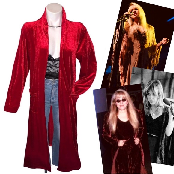 v i n t a g e :: Velvet Longline Open Cardigan Duster Dress...